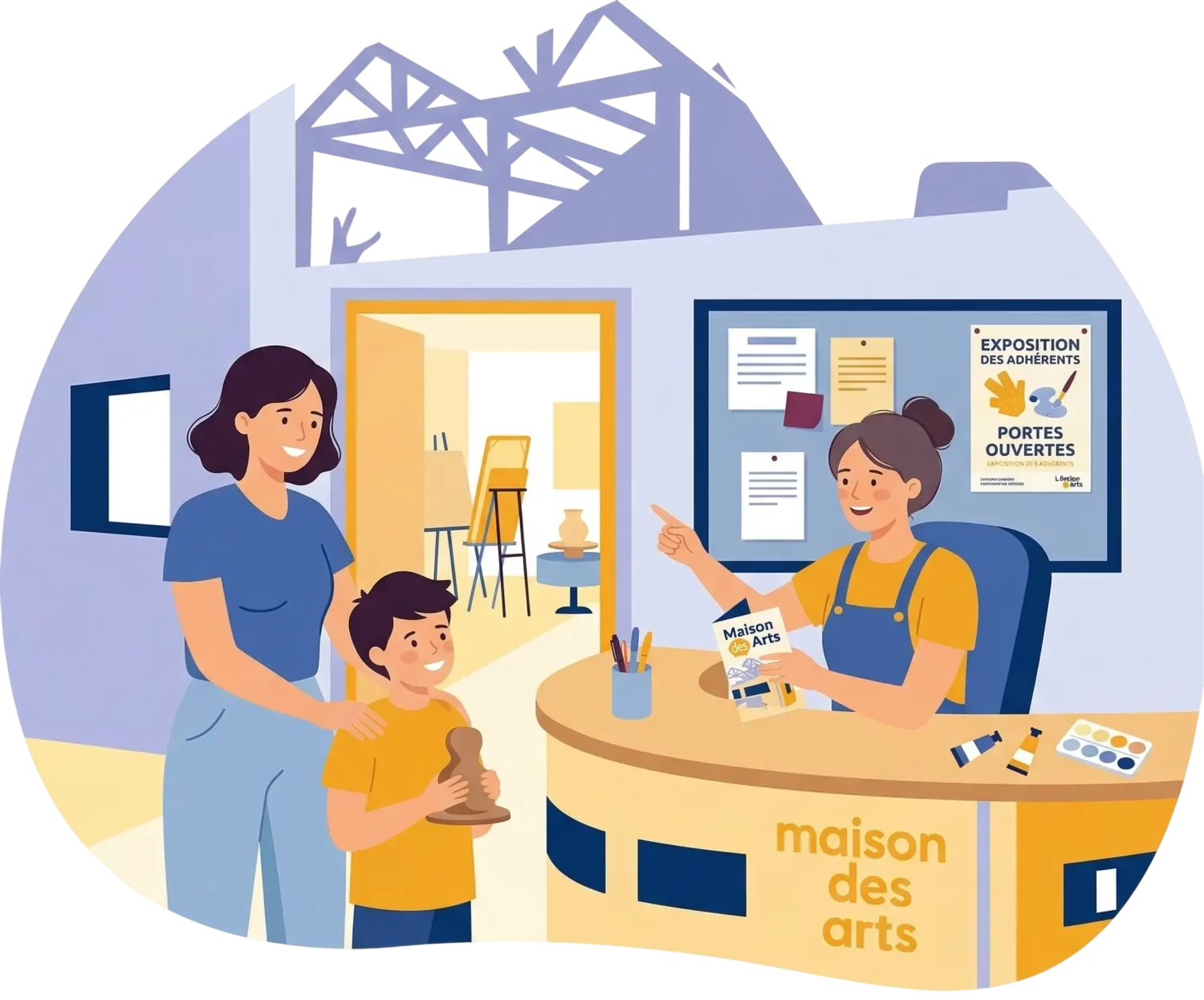 Un lieu vivant toute l’année Accueil de l'atelier des arts